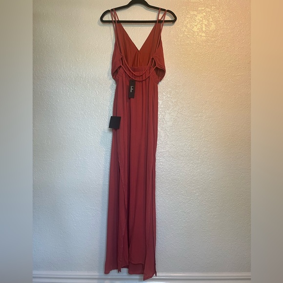 NWT Lulus Lost in Paradise Rusty Rose Maxi Dress S - Picture 8 of 10